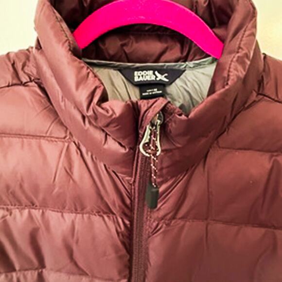 New Eddie Bauer Down Packable Full-Zip Jacket Brown/Fudge Men's Medium NWT - Picture 6 of 7